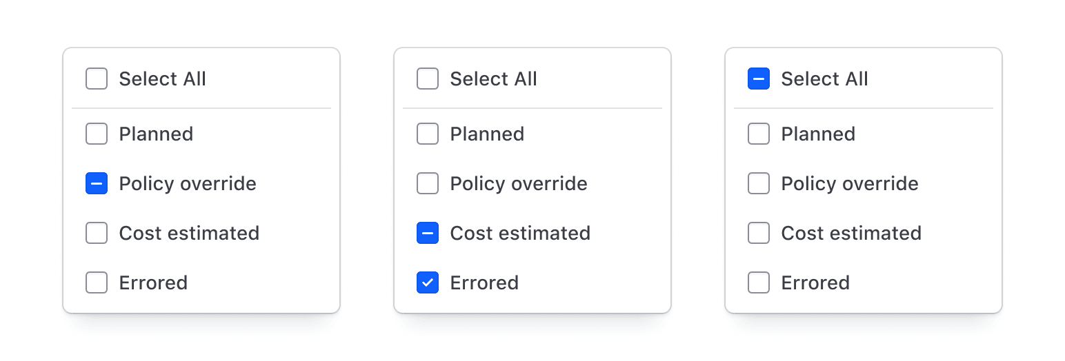 Example of misuse of the indeterminate state in the checkbox